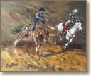 The Bronco, Original Western Oil Painting by Curtis Verdun
